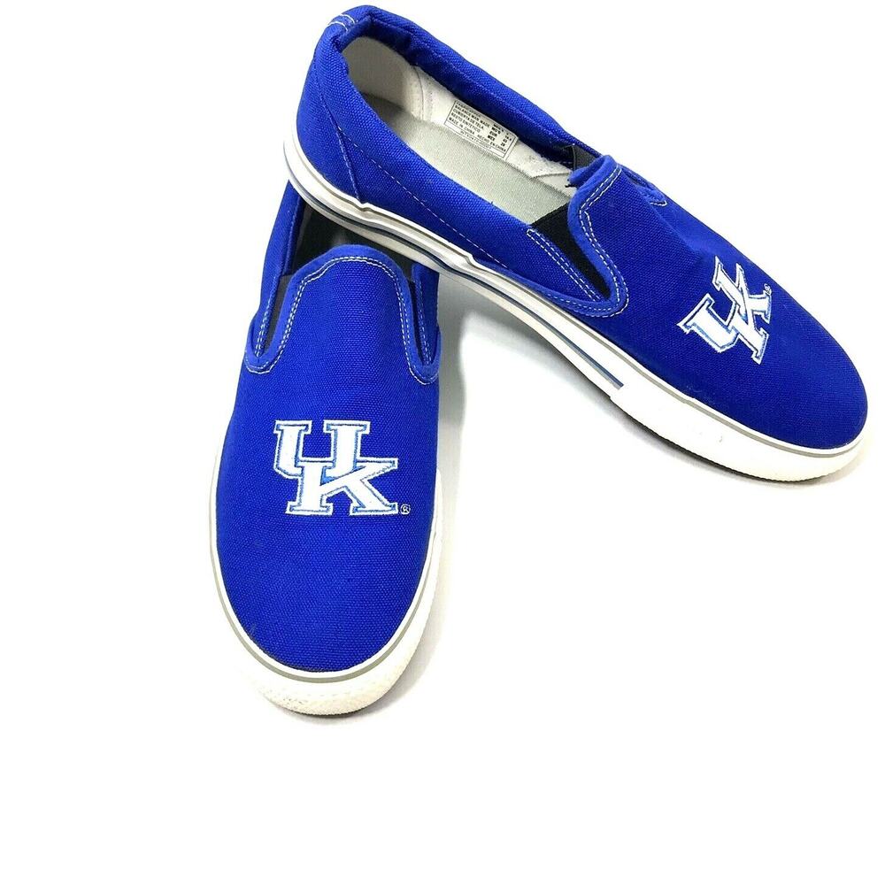 University‎ of Kentucky Canvas Shoes Mens Size 9 Womens 10.5 Slip On Blue White